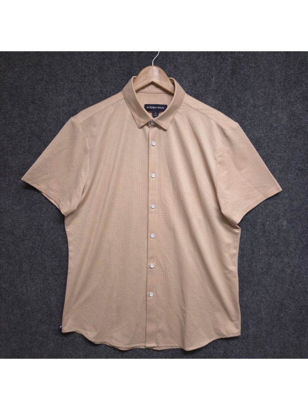 Mizzen + Main Halyard Shirt Mens Large Orange Trim Geometric Button Down Preppy